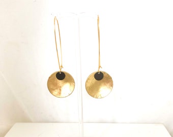 contemporary Brass Tangles brushed brass drop earrings. Brass earrings