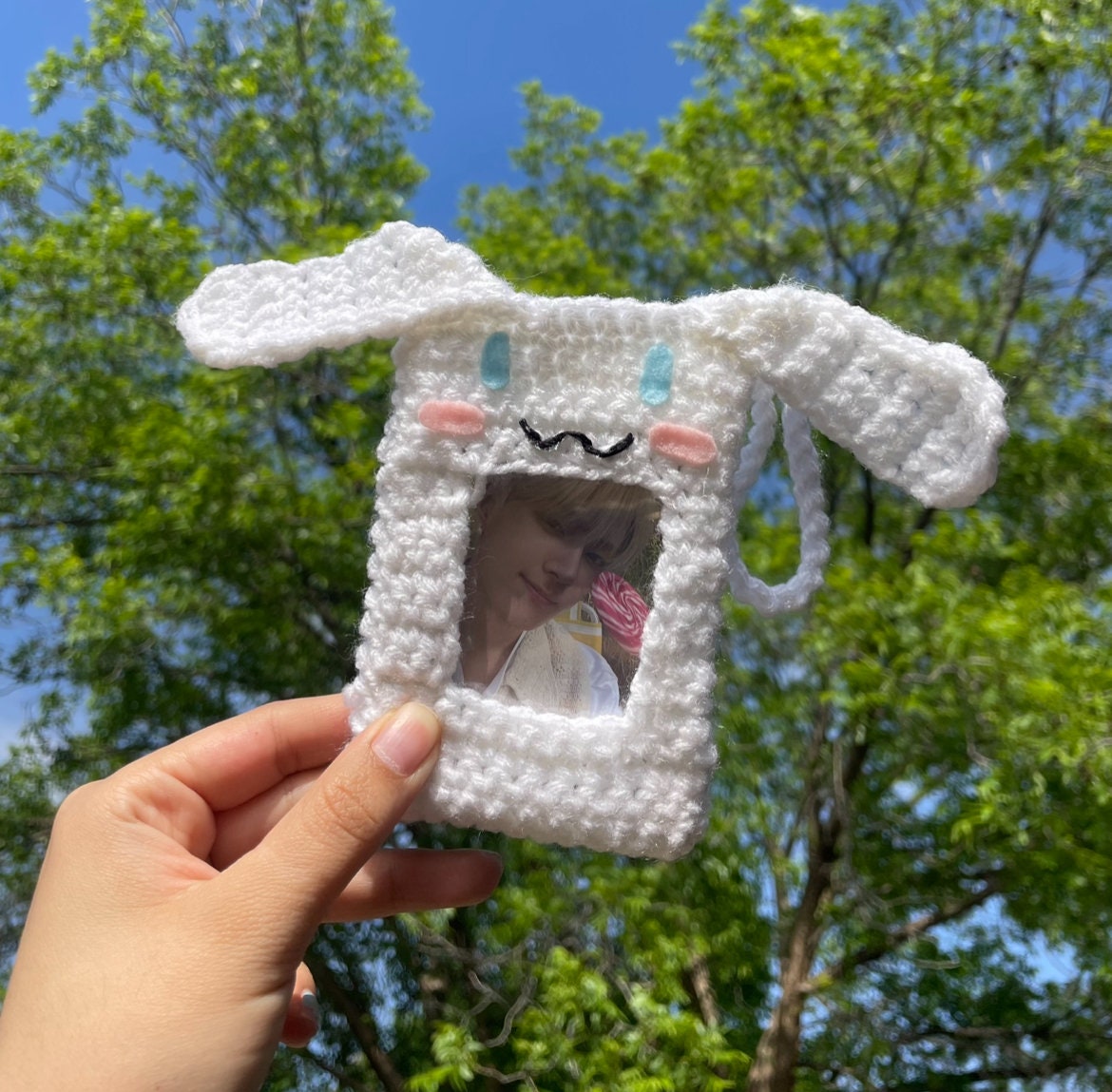 Cinnamoroll Sanrio Crochet Kpop Photocard Holder Keychain