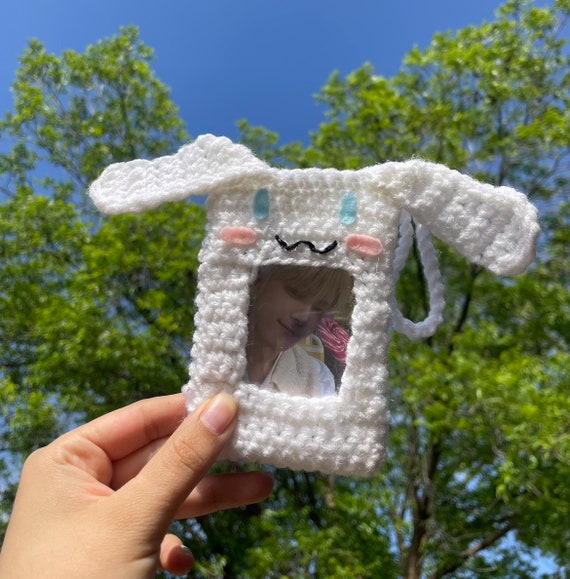 Cinnamoroll Sanrio Crochet Kpop Photocard Holder Keychain - Etsy