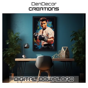 Muhammad Ali canvas Poster | Art Printable | Ali Print Bar Room Decor |
