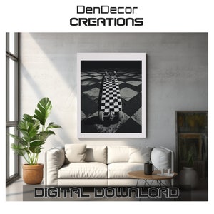 Monochrome Skateboard | Digital Print | Printable Skateboard Poster