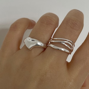 Irregular Wave Ring - Aesthetic Sterling Silver Ring For Women