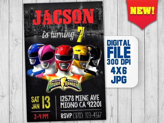 Power Ranger Birthday Invitations 6