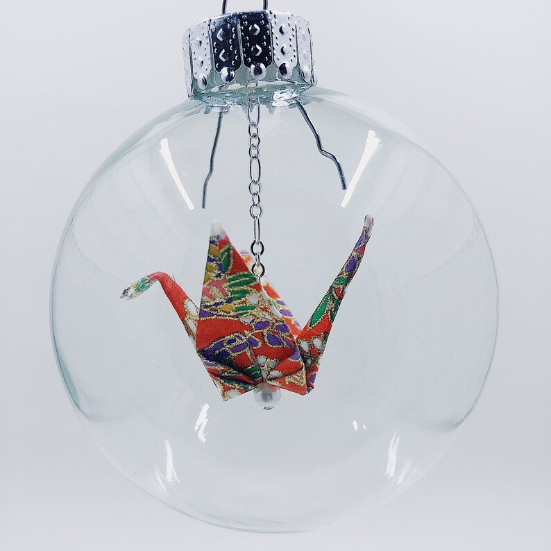 Origami Paper Crane Ornament Origami Christmas Tree Ornament Etsy