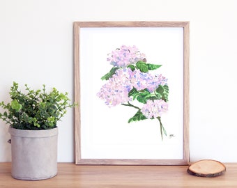 Pink Hydrangea Watercolor Printable