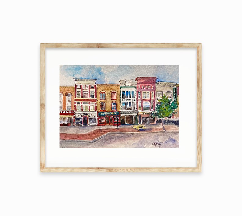 Downtown Glens Falls Watercolor Printable Wall Art Etsy