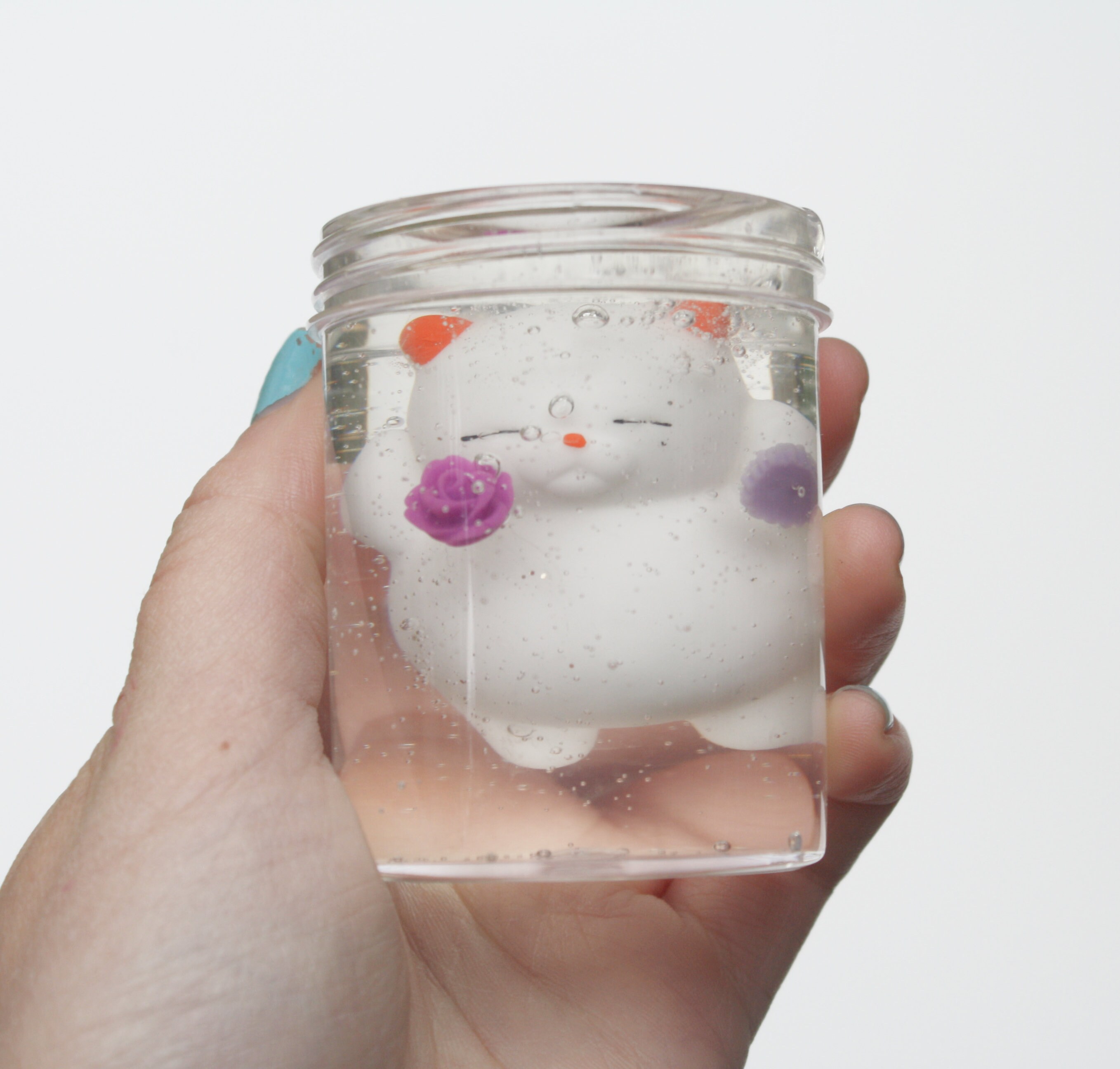 Lucky Cat Clear Slime Unscented Slime with charmclear base Etsy
