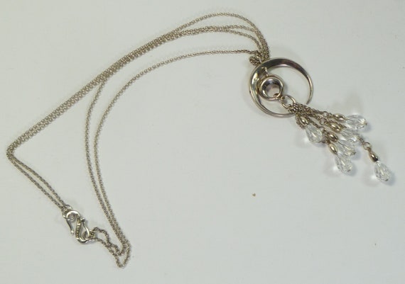 Robert Lee Morris Crystal Drop Necklace Sterling … - image 5