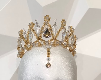 Gold Crystals Tiara/Crown for Ballet