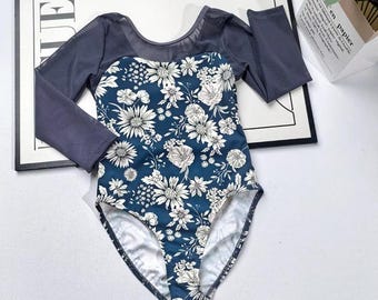 long sleeve flower leotard