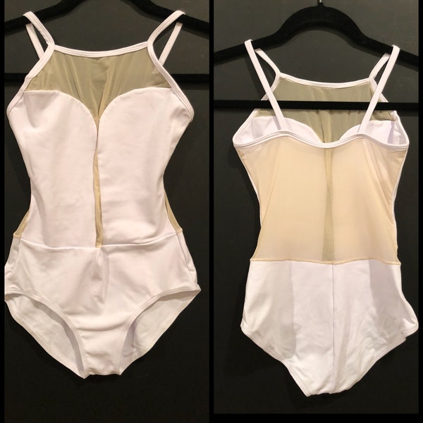 white Leotard with nude lace
