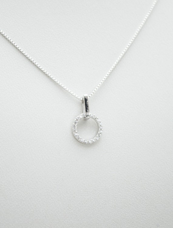 Cubic zirconia deals circle necklace