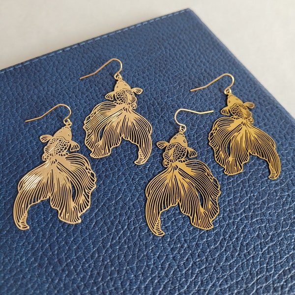 Goldfish earrings - 18k gold-plated *OR* gold-toned brass