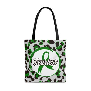 Emerald Cancer Ribbon Large Tote Bag, Chemo Bag, Liver Cancer Awareness