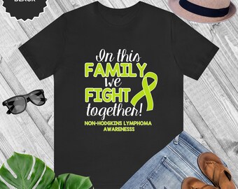 Lucha familiar unida: Concientización sobre el linfoma no Hodgkins Camiseta unisex Jersey de manga corta