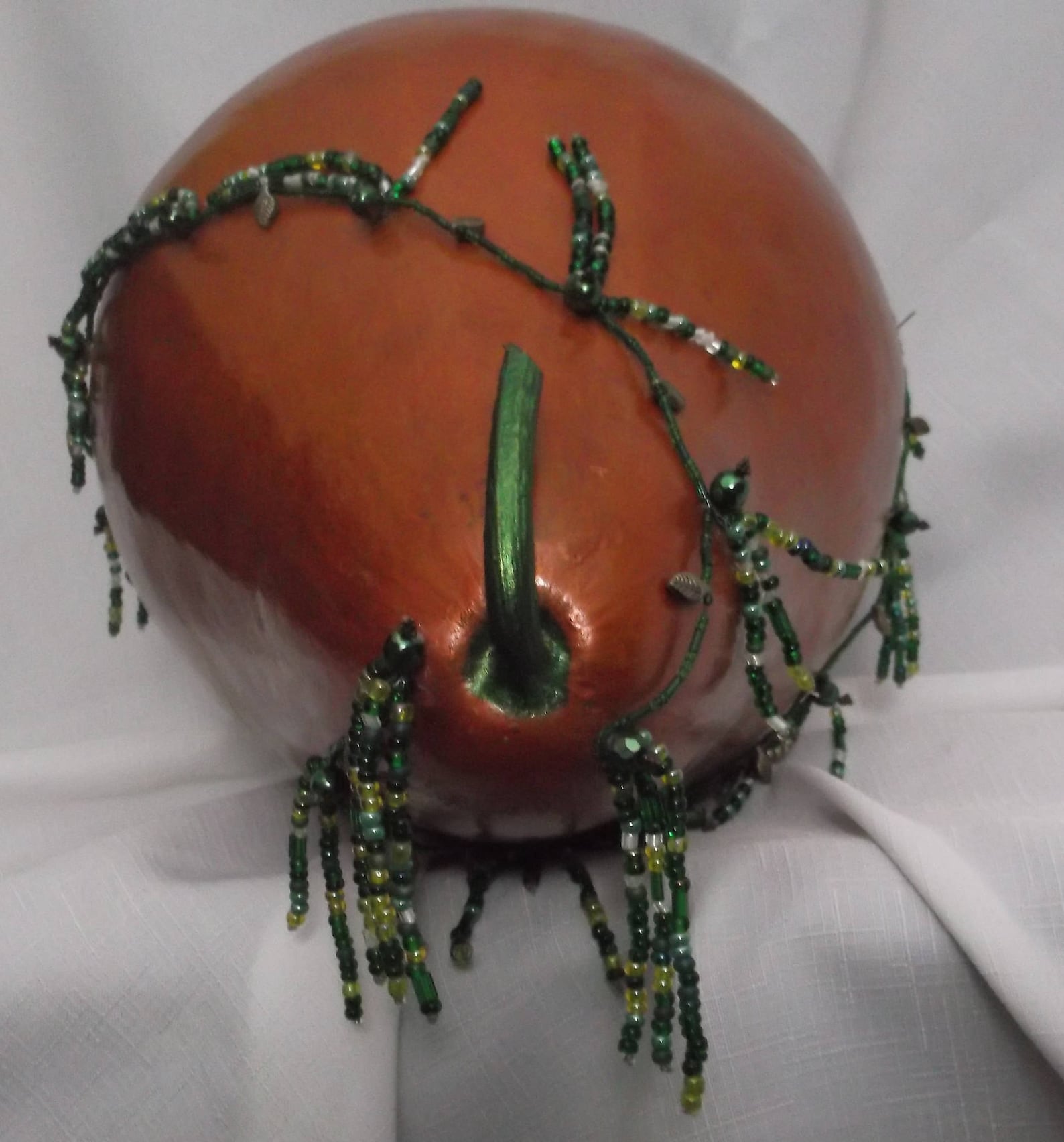 Embellished Gourd, Gourd Art, Gourd, Beaded Gourd, Tasseled Gourd Etsy