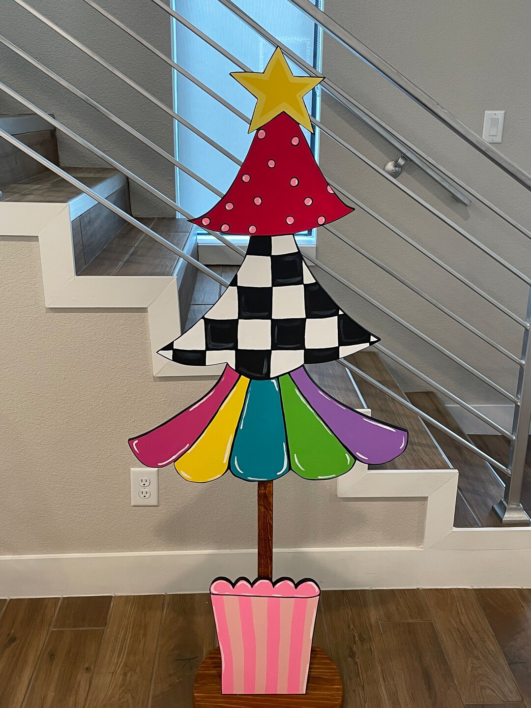 Whoville Inspired Christmas Tree Topiary Wood Yard Art Etsy Whoville Inspired Christmas Tree Topiary Wood Yard Art Etsy