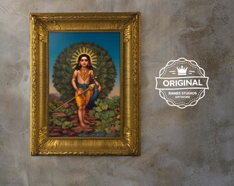 Classic Portrait of Sri MayurPriya - Printable Hindu Deities Print, Digital Download.