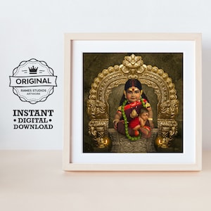 Periyachi Amman - Printable Hindu Deities Print, Digital Download.