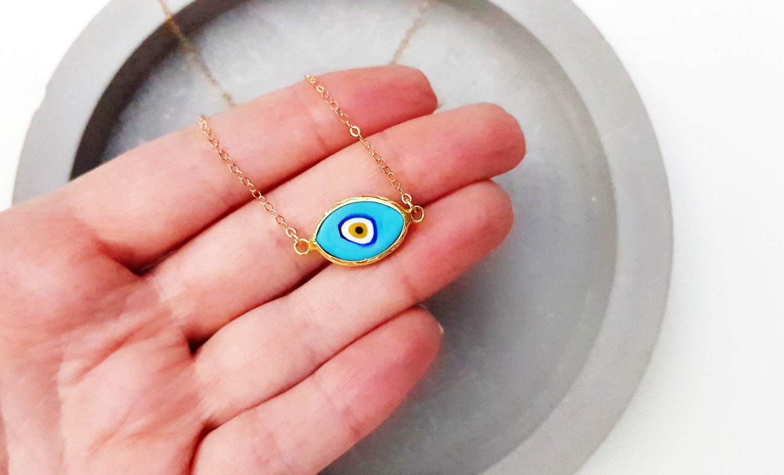 Turquoise Evil Eye Necklace main image 0