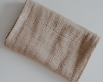 Taupe Baby Swaddle |  Muslin Swaddle Blanket |  Bamboo | Muslin Bamboo Swaddle | Cotton | Neutral | Swaddles | Newborn  | 47" x 47"