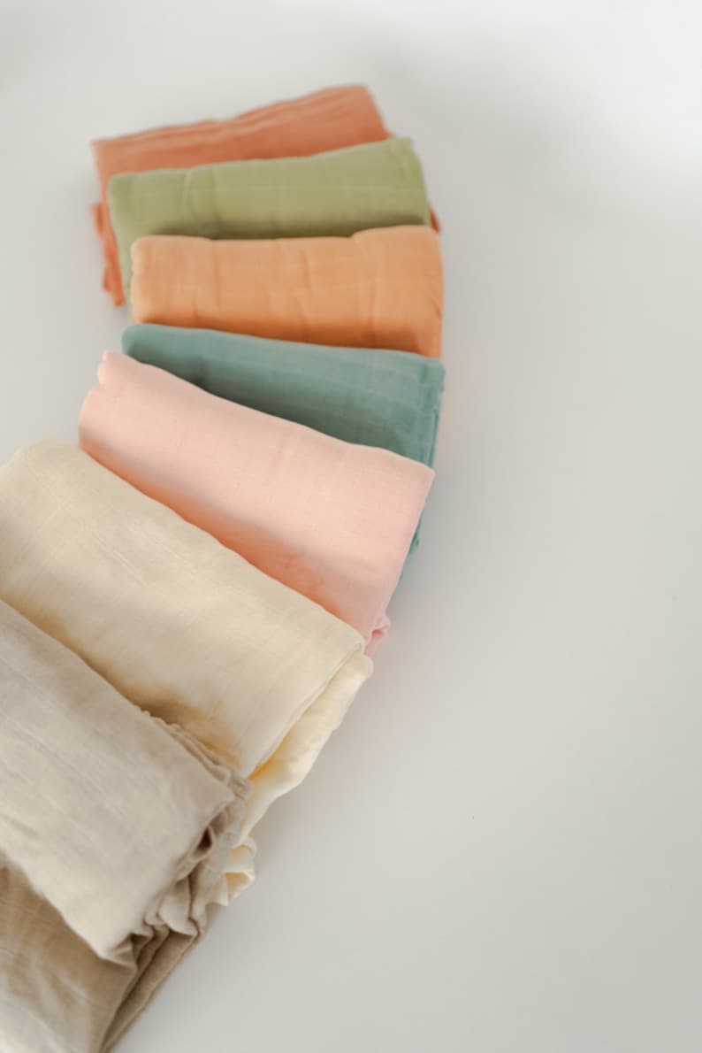 Muslin Swaddle Blanket/ Baby Swaddle Blanket , Bamboo Swaddle ,baby girl, baby boy, Cotton swaddle Newborn Swaddle/Swaddles, 47 x 47 image 5