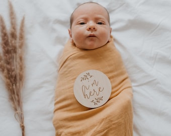 Mustard Bamboo Cotton Swaddle | Baby Blanket | Muslin Solid Baby Swaddles | Baby Shower Gift 47" x 47"