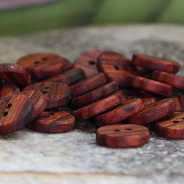 small CocoBolo Wood shirt buttons, classic wooden buttons, dress shirt buttons, pink buttons, exotic wood buttons, 13mm buttons,