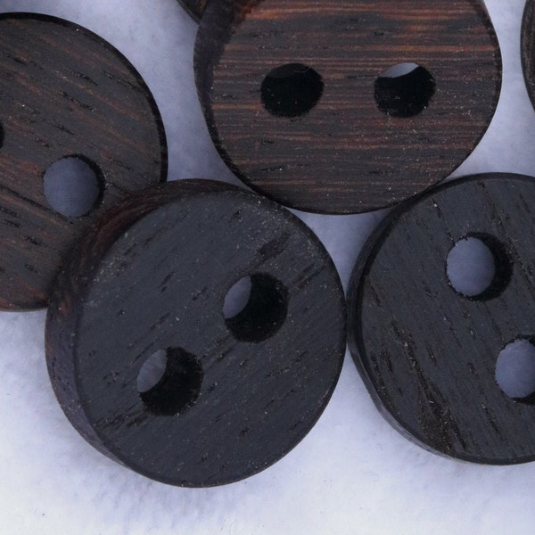 Large black Wenge hardwood buttons, custom wood button, custom garment button, oversized button, handmade hat button, wenge