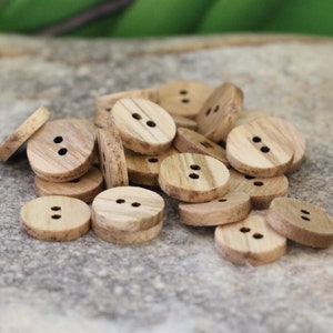 small Grey Walnut shirt buttons, wooden buttons, dress shirt buttons, womens dress shirt buttons, buttons for hats, buttons for clothing