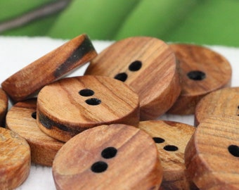Large aged Cherry wood buttons, custom wood button, custom garment button, oversized button, handmade button, rustic craft buttons