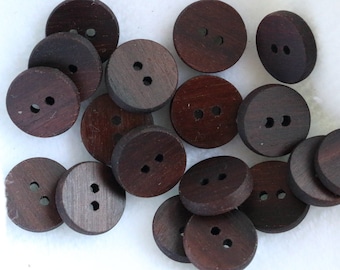 small Rosewood Wood shirt buttons, classic wooden buttons, dress shirt buttons, buttons for hats, buttons for clothing 13mm buttons