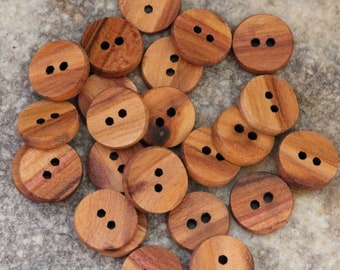 small plumtree Wood shirt buttons, classic wooden buttons, dress shirt buttons, buttons for hats, buttons for clothing 13mm buttons
