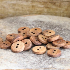 small Light Walnut shirt buttons, wooden buttons, dress shirt buttons, brown wooden buttons, buttons for hats, buttons for clothing