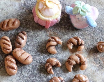 miniature doll house baked good decorations.