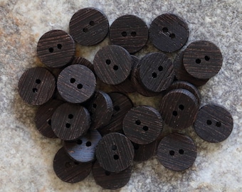 small wenge wood shirt buttons, classic wooden buttons, dress shirt buttons, buttons for hats, buttons for clothing 13mm buttons