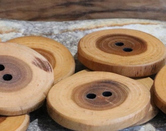 natural live edge wooden button from Cherrywood , custom wood button, custom garment button,  handmade button, rustic craft buttons,