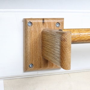 Oak Curtain rod holder, curtain rod bracket, curtain rod hanger, modern wood curtain holder, Hardwood curtain rod bracket