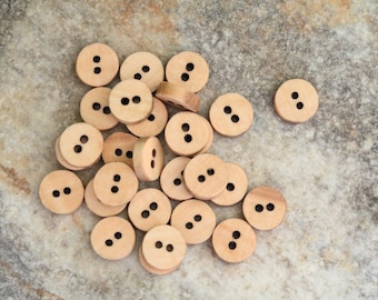 Tiny 9mm juvenile applewood shirt buttons, wooden buttons, dress shirt buttons, womens clothing buttons,  buttons for crafts