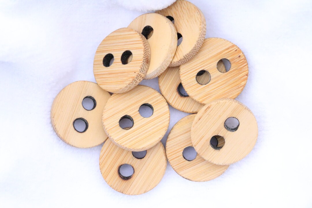 Large BAMBOO Buttons, Hand Crafted Natural Button, Wooden Button