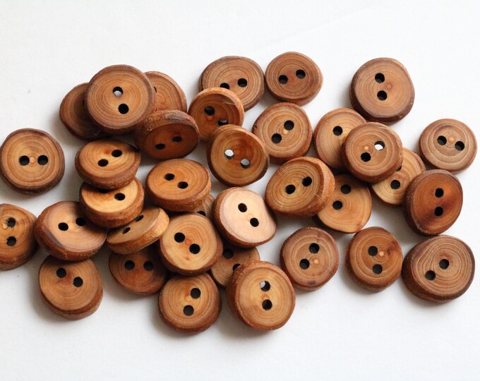 Natural Live Edge Wooden Button From Apple Wood , Custom Wood Button ...