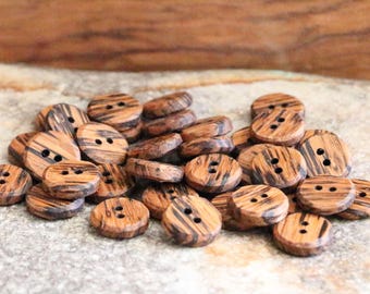 small Spalted oak shirt buttons, classic hard wooden buttons, dress shirt buttons, buttons for hats, buttons for clothing