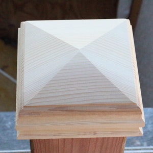 Profiled Edge Posts Extra Thick Solid Cedar Fence Post Caps With Profiled Edge, Newel Post ...