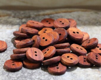 Special sale small Narra wood shirt buttons, classic exotic hardwood  buttons, dress shirt buttons, buttons for clothing
