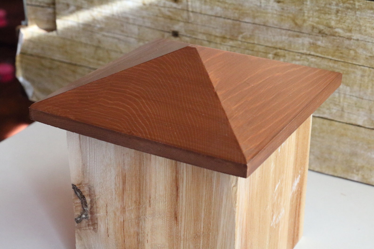 Cedar Fence Post Caps With Pointed Top for up to 6x6 Posts Etsy