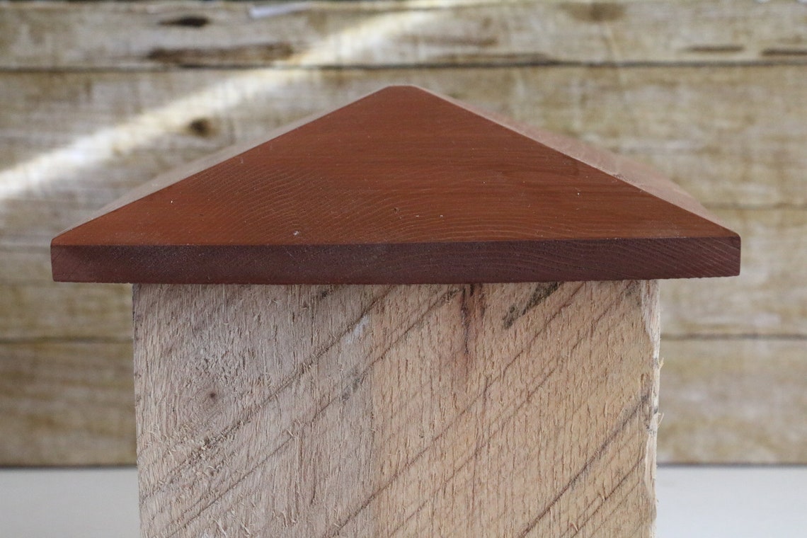 Cedar Fence Post Caps With Pointed Top for up to 6x6 Posts Etsy