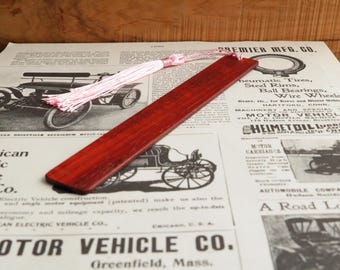 Natural hard red Padouk bookmark, book place holder, booklover, African wood bookmark, nature lovers gift, bibliophile gift
