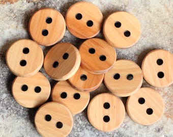 Special large applewood buttons, classic exotic hardwood  buttons, dress shirt buttons, buttons for clothing, buttons for sweaters