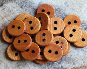 Handmade Orange Osage Wood Buttons: Rustic Garment Closure