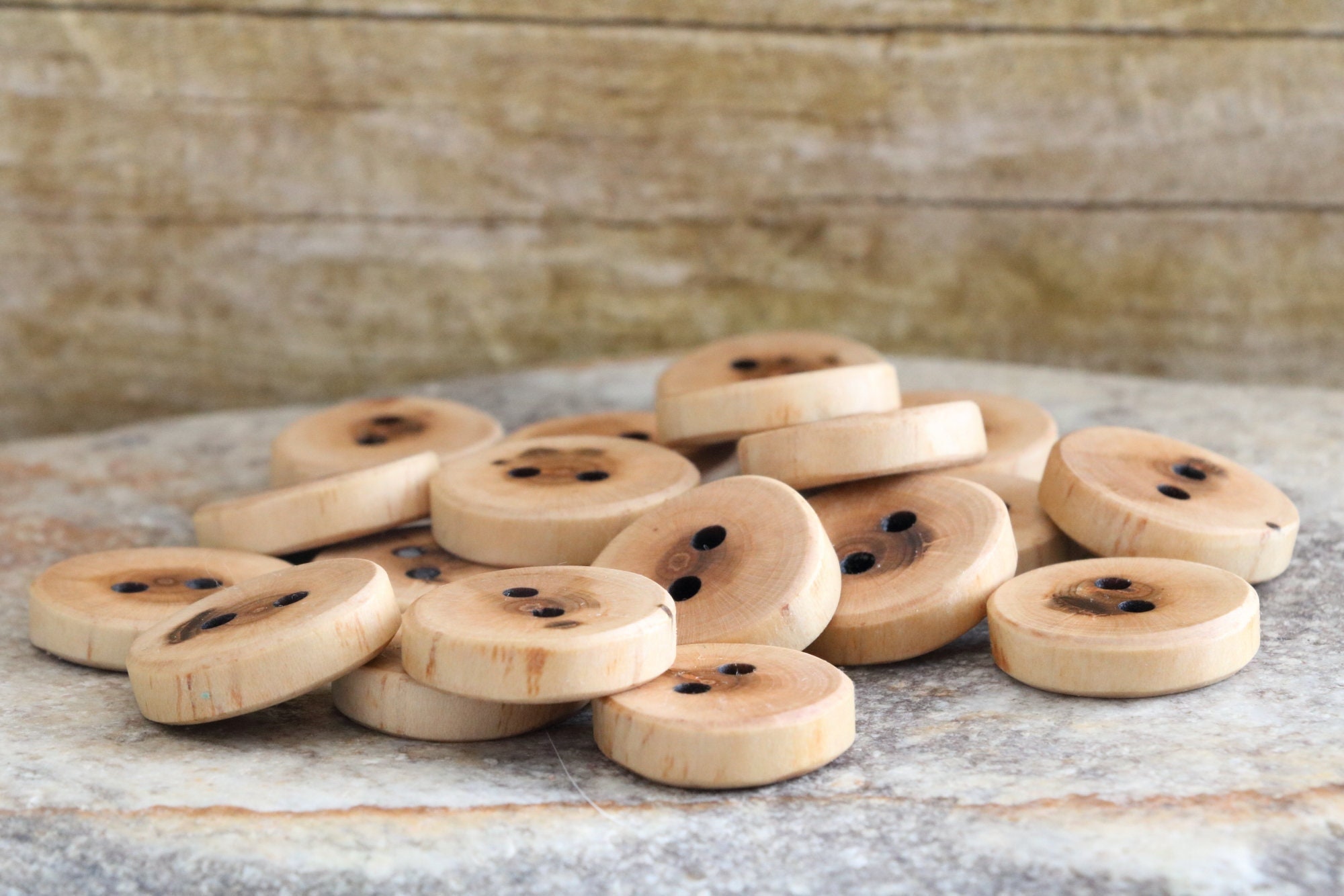 Set of four wood buttons, 1 inch buttons, live edge buttons, natural buttons,  rustic buttons